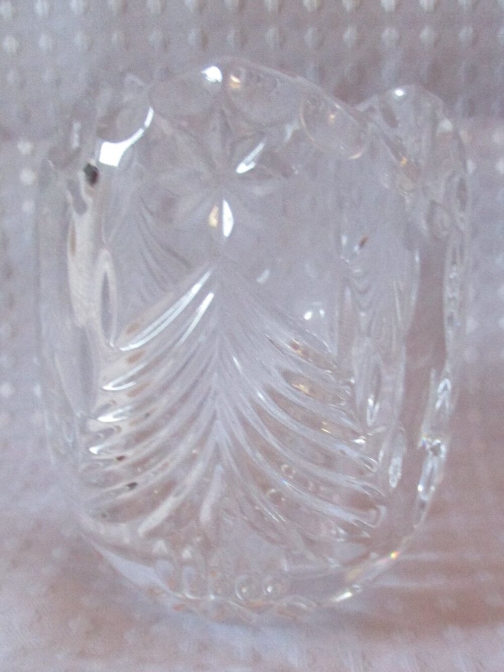 Vintage Mikasa Lead Crystal Christmas Tree Votive Candle Holder 4" x 2.5"